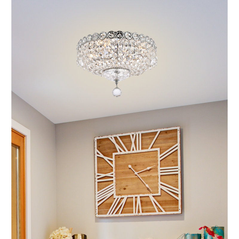 Stoltz Crystal Flush Mount, Chrome, Royal Cut