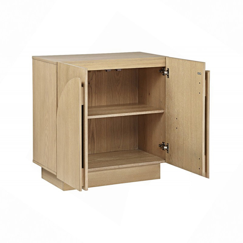Buffet de buffet, armoire de rangement en bois de salon avec portes arquées, armoire de rangement en chêne pour la cuisine ou le salon