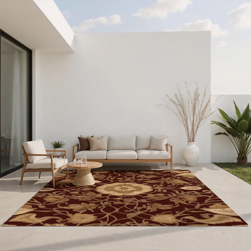 Ethereal Filigree Indoor And Outdoor Area Rug, Rectangle 1'6" x 2'6"