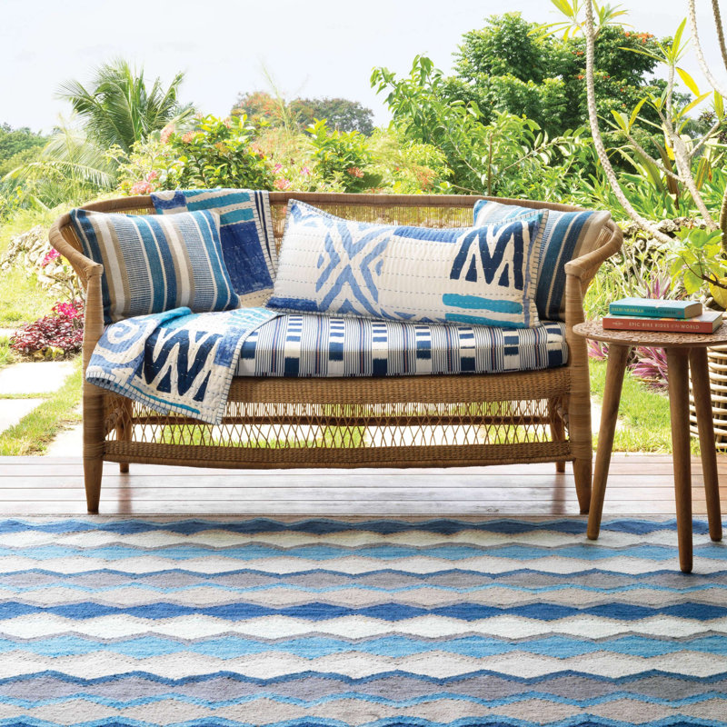 Housse de coussin rectangulaire toujours en mélange de polyester pour l'intérieur et l'extérieur Always, Bleu marine