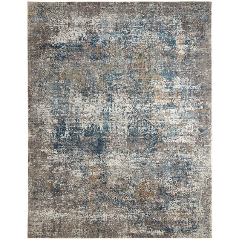 Area Rug in Gray, Rectangle 3'9" x 5'9"