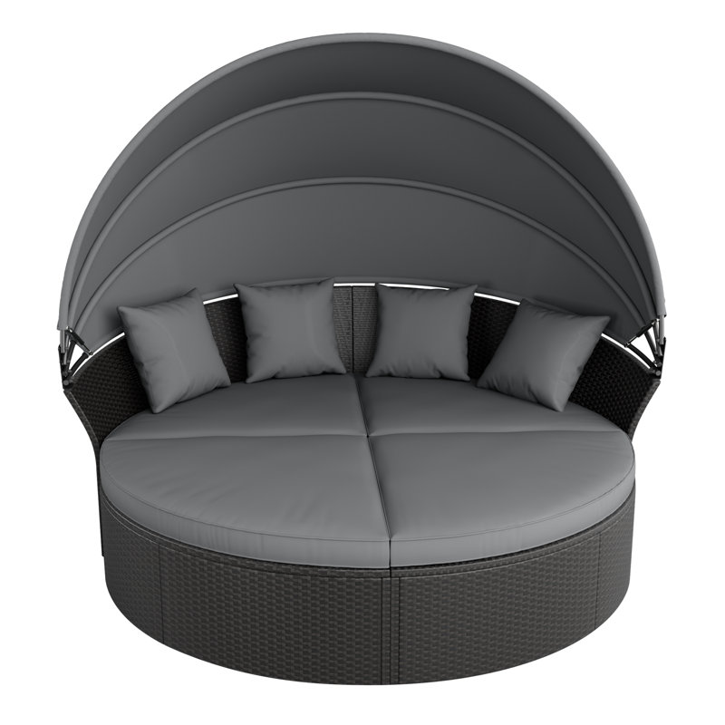 Antwan 71.7'' Wicker Outdoor Patio Daybed with Cushions