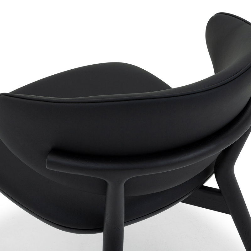 Soren Upholstered Accent Chair, Midnight Vegan Leather, Matte Black