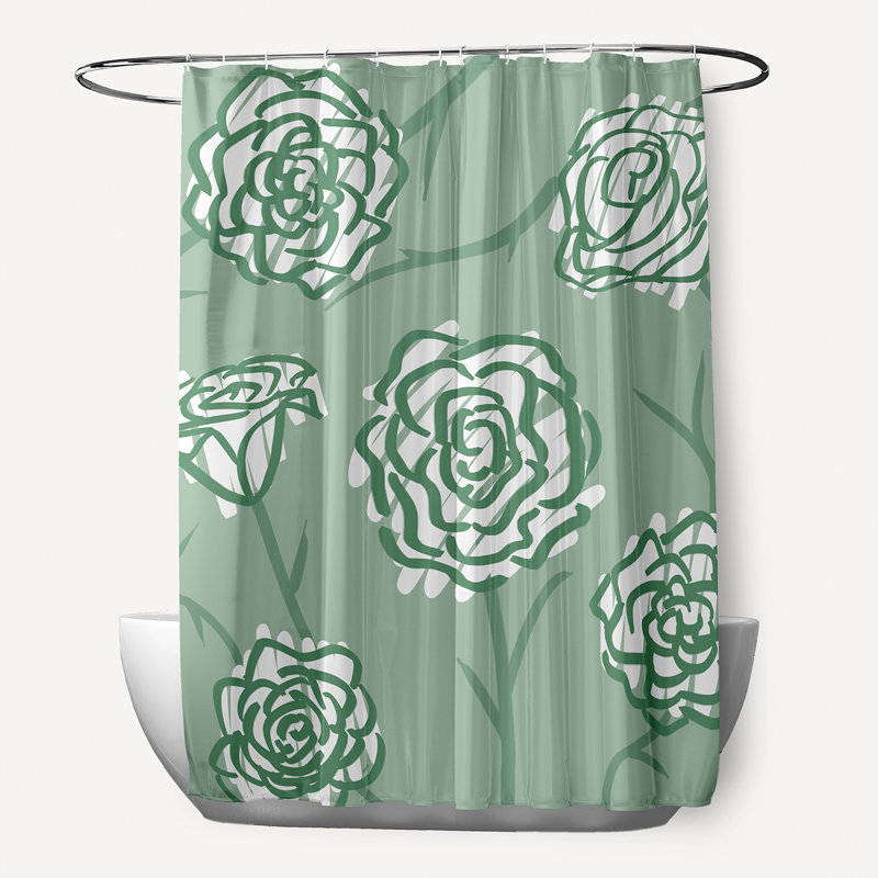 Rideau de douche simple Slezak Spring, Vert