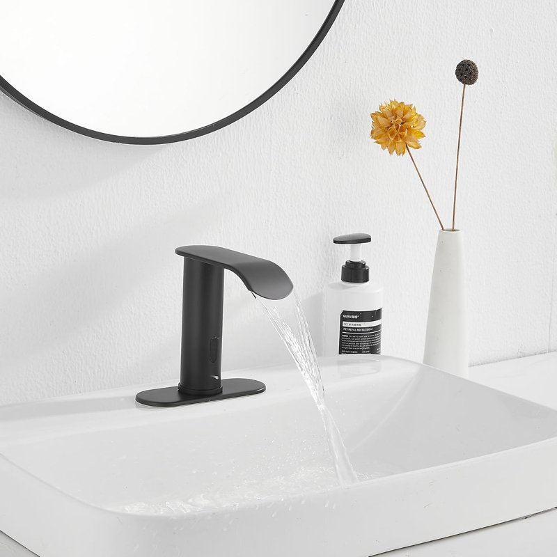 Automatic Sensor Matte Black Touchless Bathroom Sink Faucet