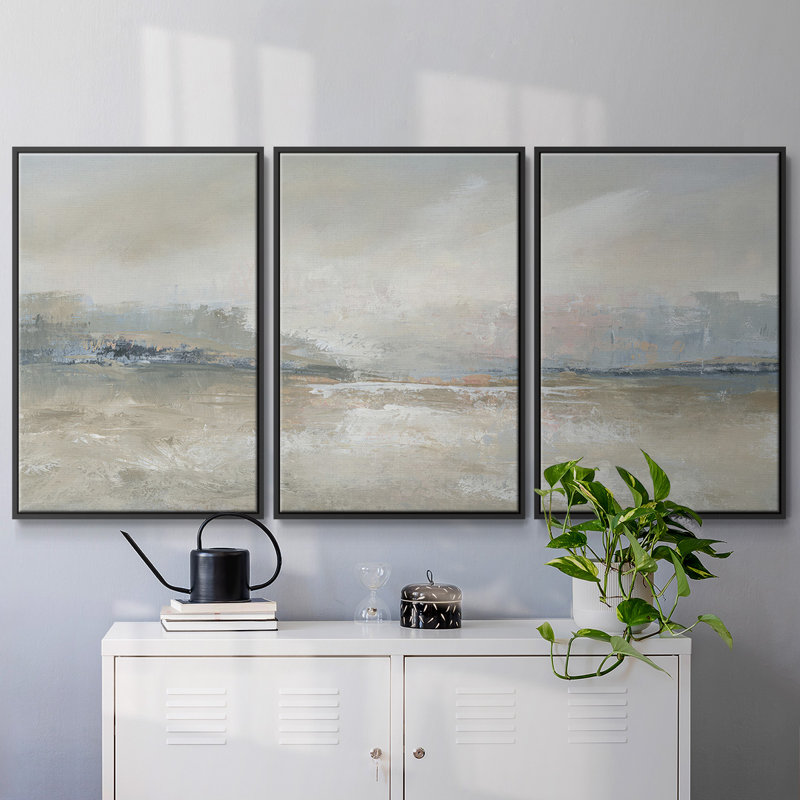 Horizon Haze - Toile encadrée à pièces multiples - 47276C, Cadre noir, H 40 po x l 78 po x P 2 po