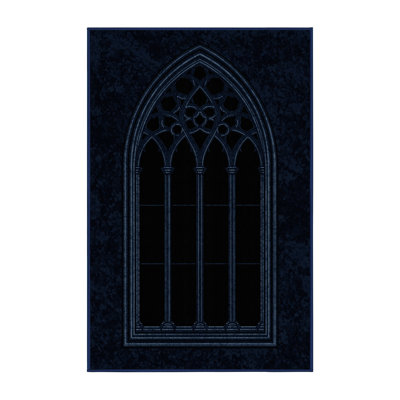 Soft Plush Eslinger Halloween Modern & Contemporary Abstract Area Rug in Blue – Navy Binding