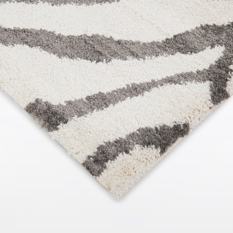 Amoroso Charcoal Global Glam Animal Print Area Rug, Rectangle 5'3" x 7'