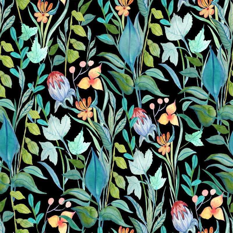 Floral Tile, 2.08' W x 18.75' L