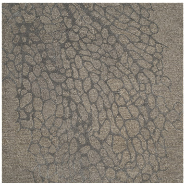 Blossom Hand Hooked Wool, Viscose Abstract Rug