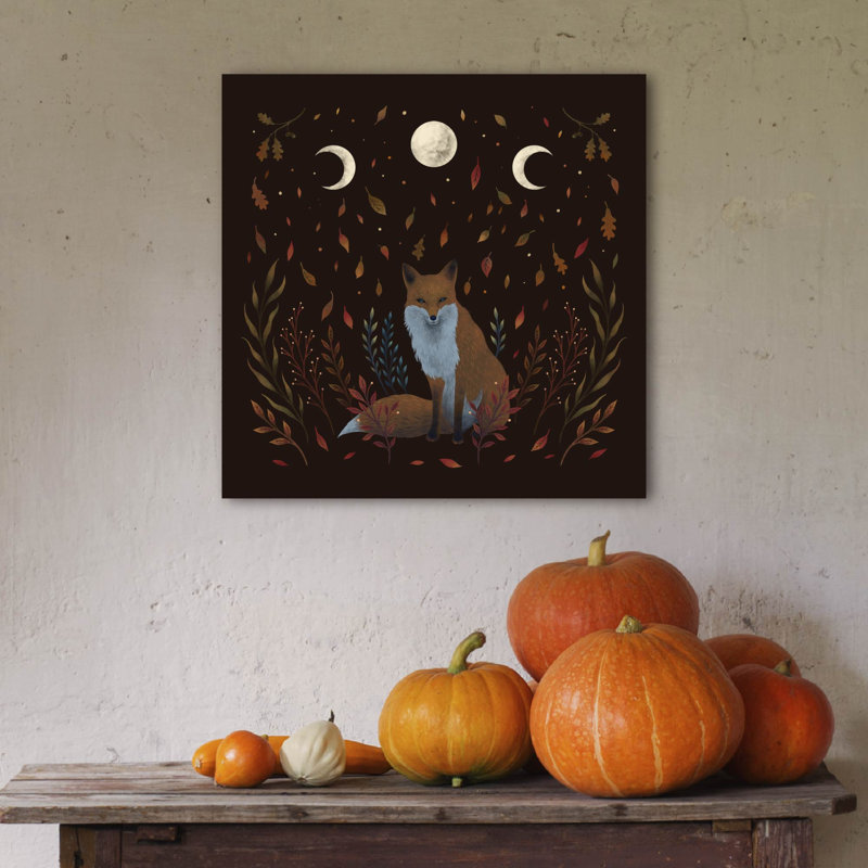 «Autumn Fox», art mural sur toile tendue avec châssis 24 po x 24 po, L 24 po x H 24 po