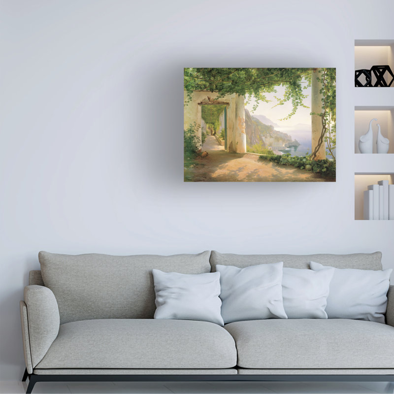 «View to the Amalfi Coast» par Carl Frederic Aagaard - impression sur toile tendue, H 18 po x l 24 po x P 2 po