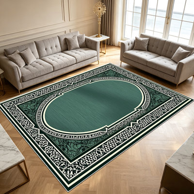 Tapis 1 pièce de style traditionnel pour le salon, doux et confortable, adapté à toutes les saisons, facile à entretenir, tapis de sol intérieur lavable à la machine, sous la table de ferme convenant à la chambre à coucher, à la salle à manger, 