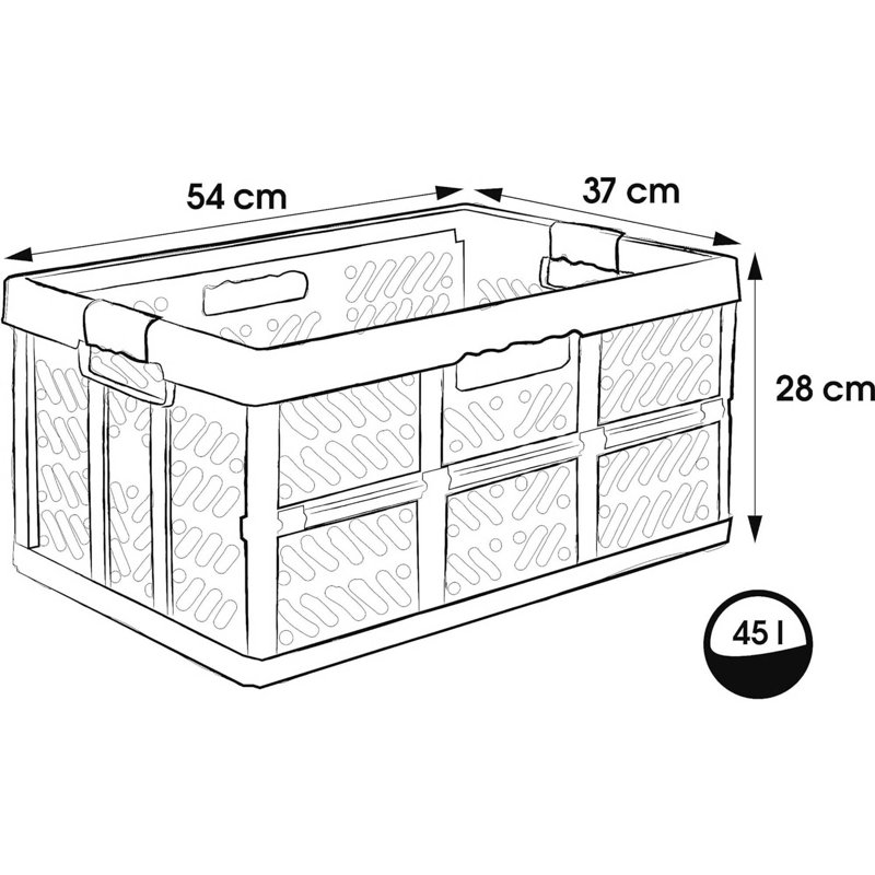 Set of 2 Folding Box 45 Litre With Soft Handles And Lid, Yes, Green