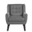Davey Upholstered Gray Velvet Tufted Wide Back Armchair with Solid Wood Leg-1922718238