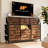Dresser TV Stand with 14 Fabric Drawers, Metal Frame & Wood Top for Living Room, Bedroom Storage Organizer-1497459343