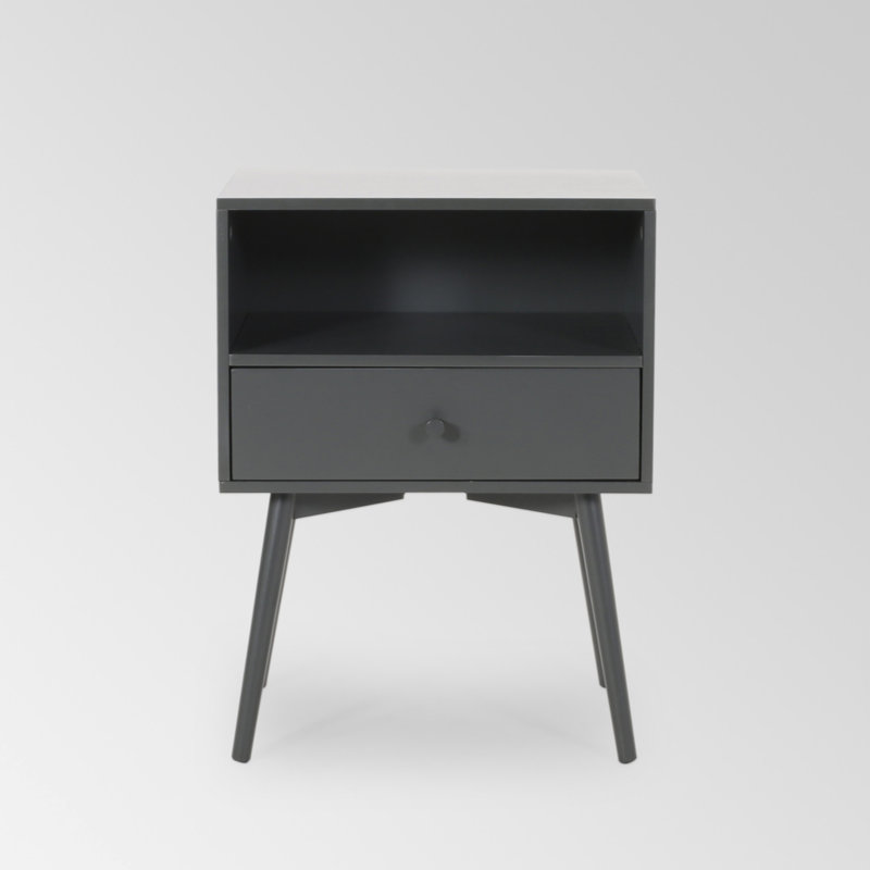 Mcginn End Table with Storage, Dark Gray