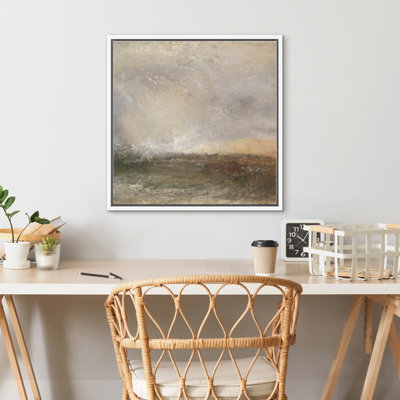 Impressionniste paysage marin encadré sur toile