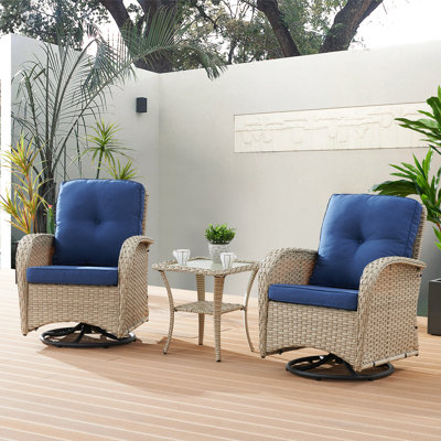 Chaise berçante d'extérieur en osier Dodington