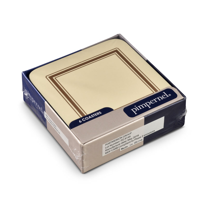 Pimpernel Classic Coasters 4"X 4", Cream