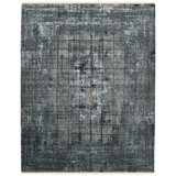 One-of-a-Kind Dazzle Modern Hand-Knotted 2'X3' Wool Blue Area Rug