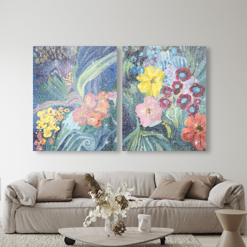 Spring Motion Set Canvas Abstract Print by Oliver Gal, Black Frame, 16 x 20, 40"H x 32"W, Gallery Wrapped