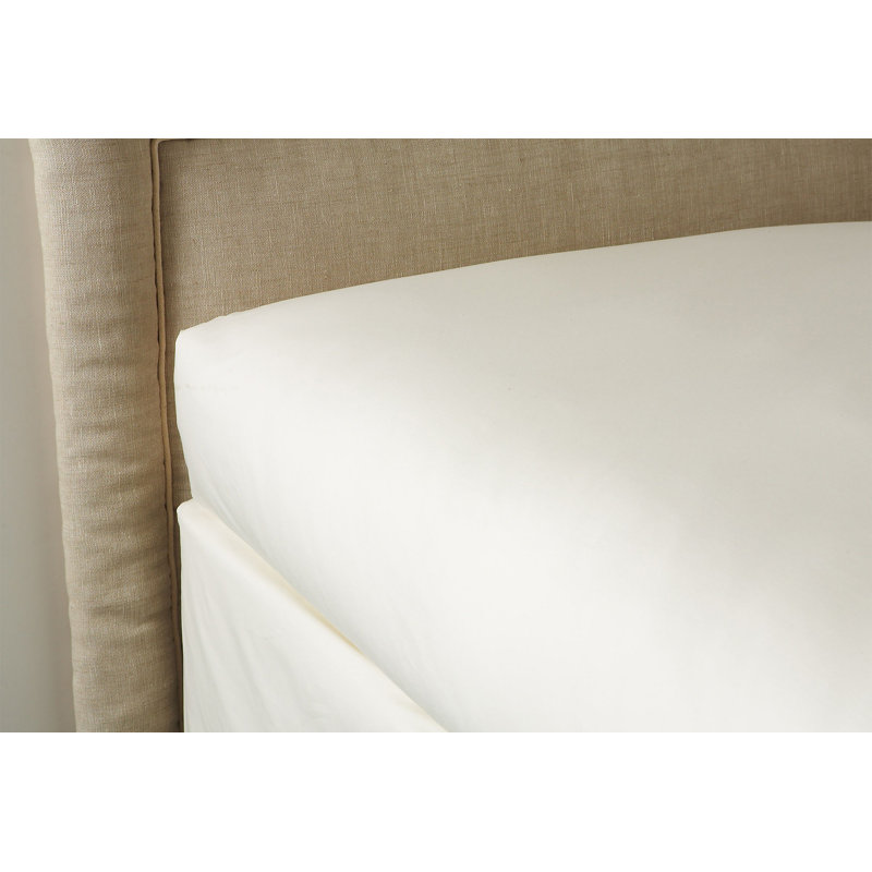 Percale Fitted Sheet, Ivory, King Fitted Sheet