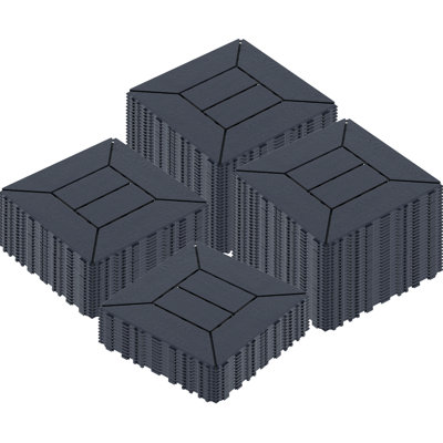 12"X12" Plastic Waterproof Interlocking Deck Tiles For Patio(44 PCS)