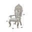 Fauteuil Sandoval 2 pièces, similicuir beige et finition champagne