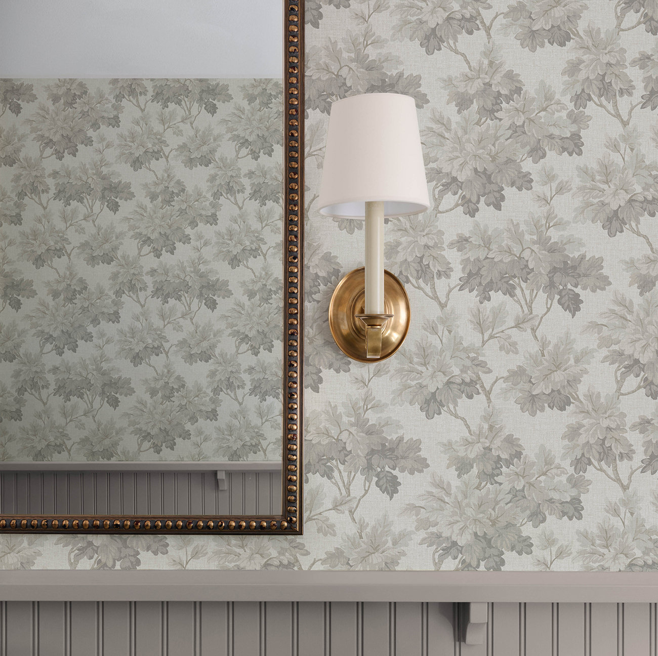 Leaf Trail Wallpaper Double Roll, Gray