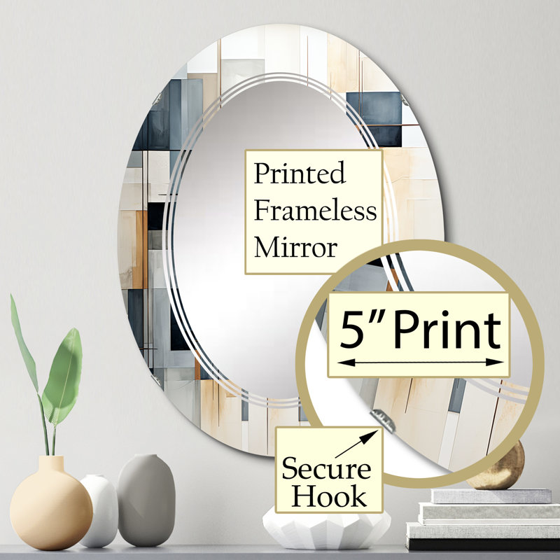 Trequest - Miroir mural moderne ovale, 30 po x 20 po