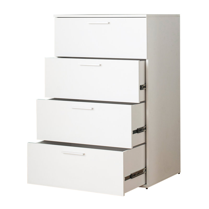 Commode blanche jumbo avec tiroir en douceur, capacité de résistance aux rayures de quatre po