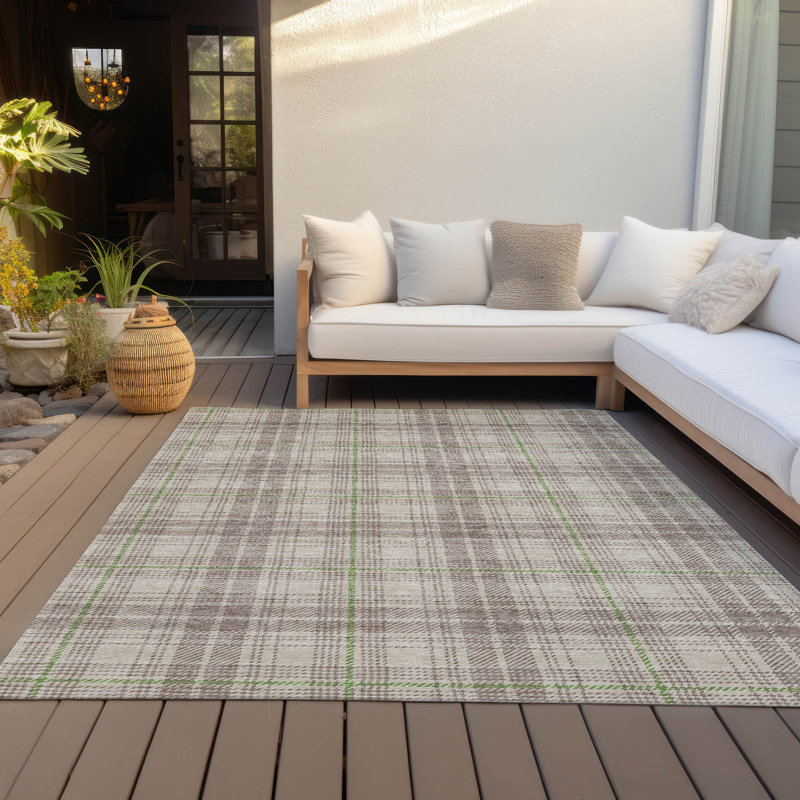 Tapis beige lavable intérieur / extérieur Aurora , 10 pi x 14 pi