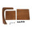 Solid Rubberwood C-Shaped End Table with Lockable Wheels, 2-Tier Rolling Laptop Table for Home
