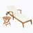 Outdoor Recliner Side Table Set - Comes With 2 Inch Cushion And Adjustable Backrest Chaise Lounge With Wheel & Foldable And Adjustable Acacia Wood Side Table For Poolside Porch-866670085
