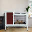 Abri pour animaux en bois rouge spacieux - facile à nettoyer, avec cage de rangement en métal pour animaux de compagnie Spacieux, hygiénique, clôturé-876808001