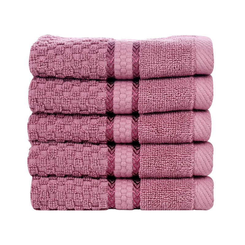 Collection de serviettes texturées 100% coton Mulaayam, Mauve raisin