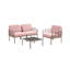 Ensemble de canapé de patio intérieur / extérieur avec base en plastique et coussin moelleux