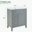 Meuble-lavabo de salle de bain avec lavabo encastré en céramique, tiroir de rangement et tablette réglable
