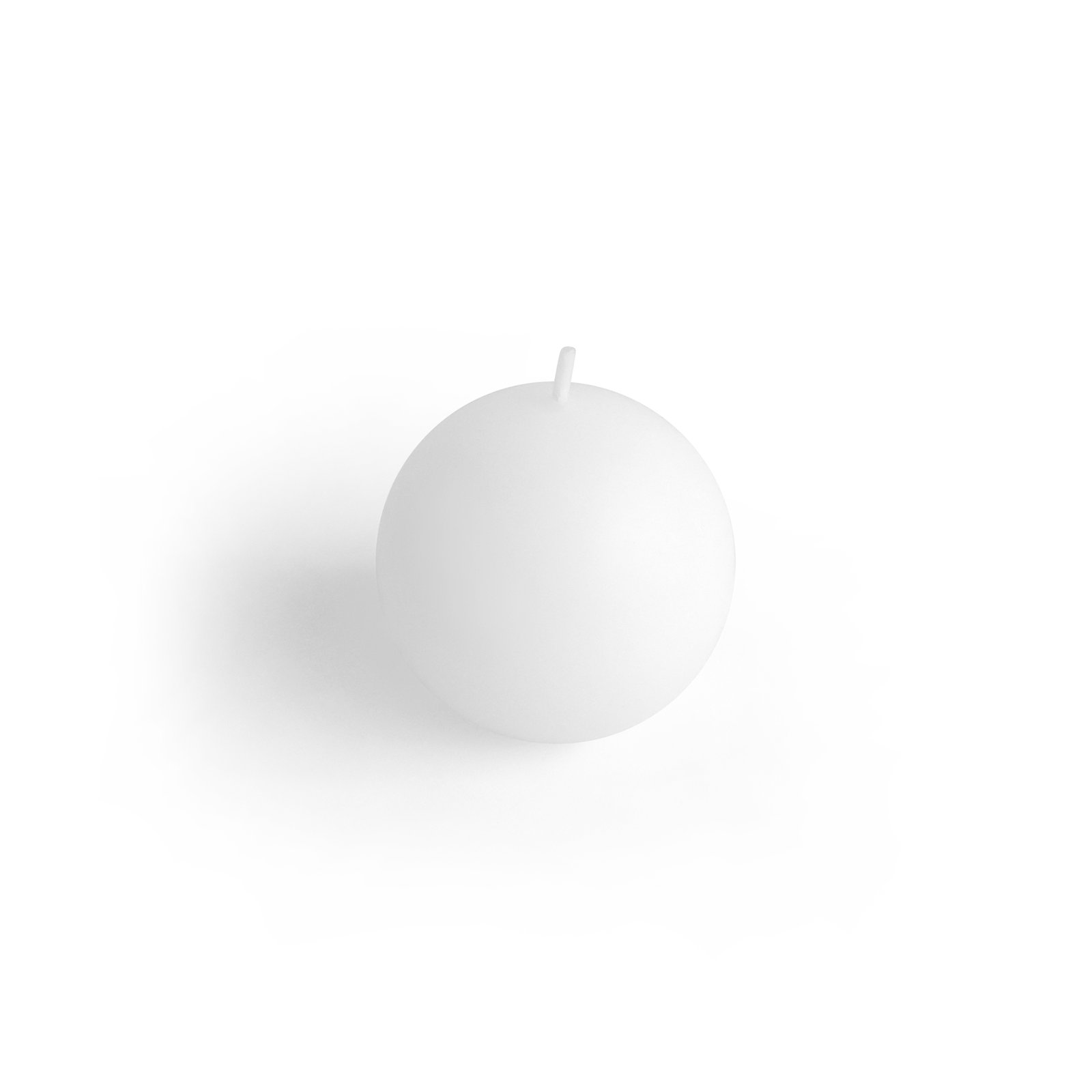 Ball Candle, White, 2" Diameter, Set of 12
