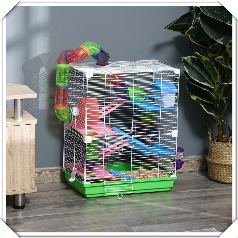 Roue d'exercice à 5 étages avec cage à hamster et tubes