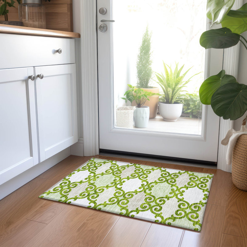 Malek Indoor/Outdoor Area Rug with Non-Slip Backing, Rectangle 1'8" x 2'6"