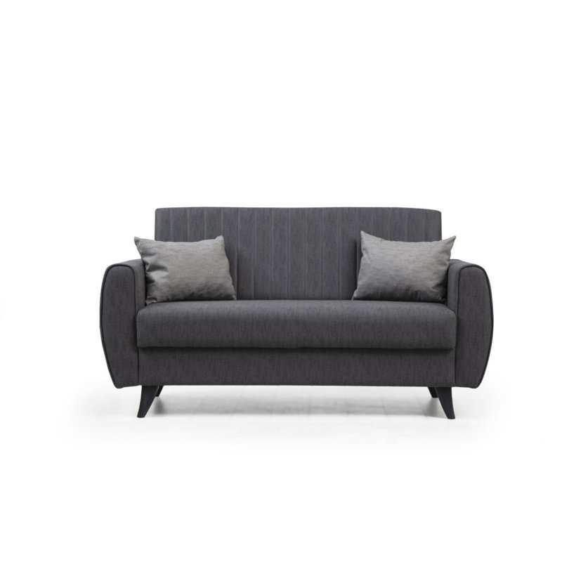 Canapé-lit 2 places, Polyester gris foncé Namon