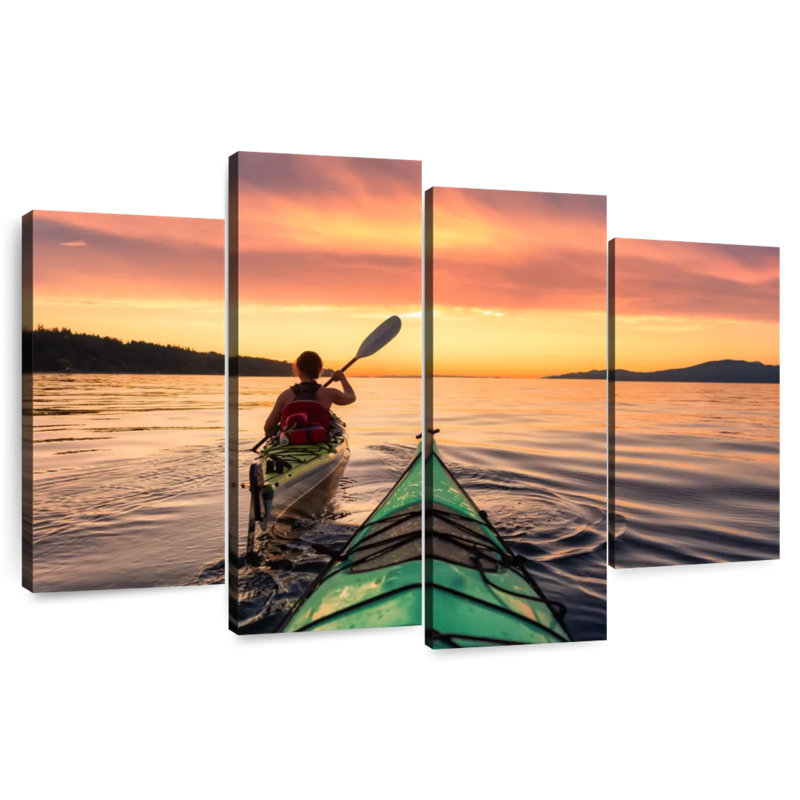 Gillard Kayaking To Sunset, 42" H x 68" W