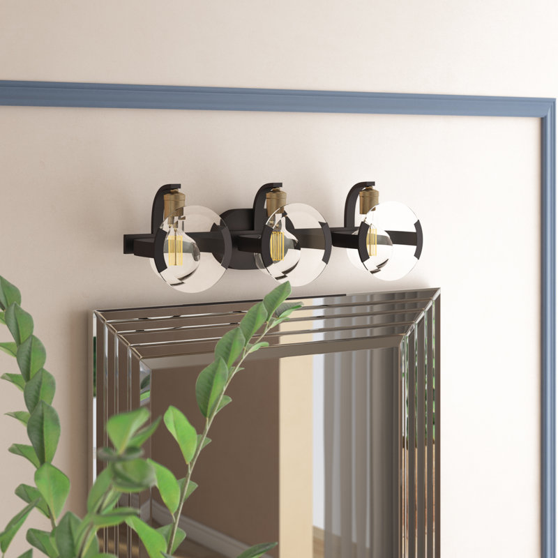 Zendaya 3 - Light Dimmable Vanity Light, Black/Aged Brass