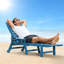Méridiennes de patio durables en PEHD, fauteuil inclinable réglable bleu marine pour le bord de la piscine