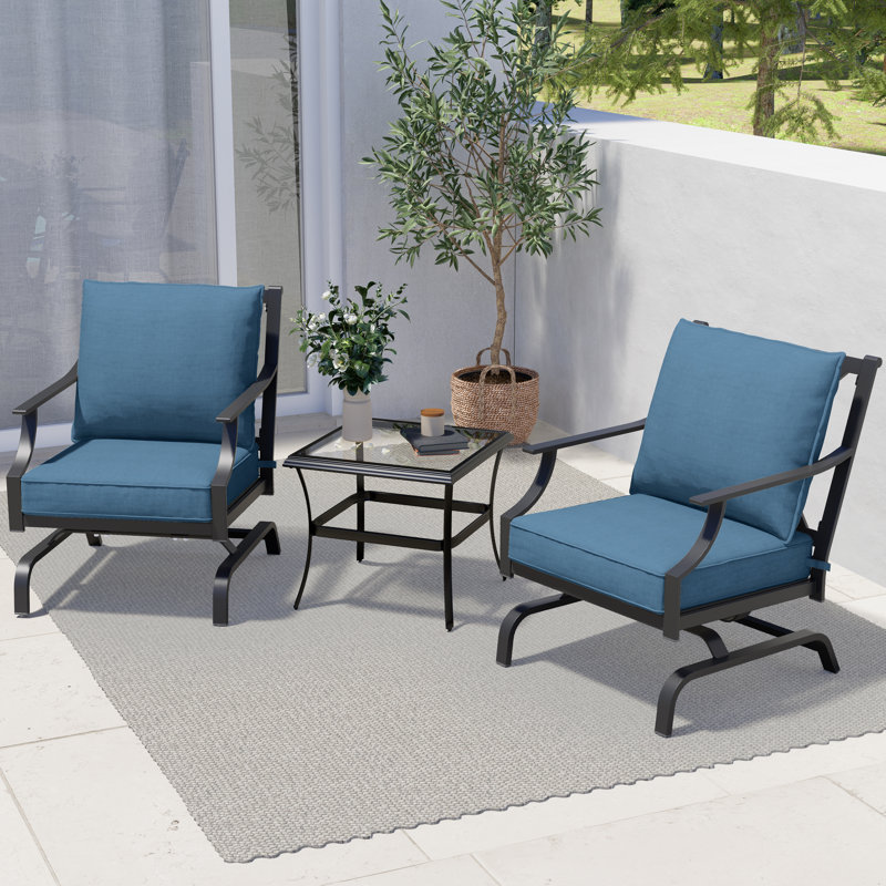 Palm City 2 - Person Patio Conversation Set, Blue