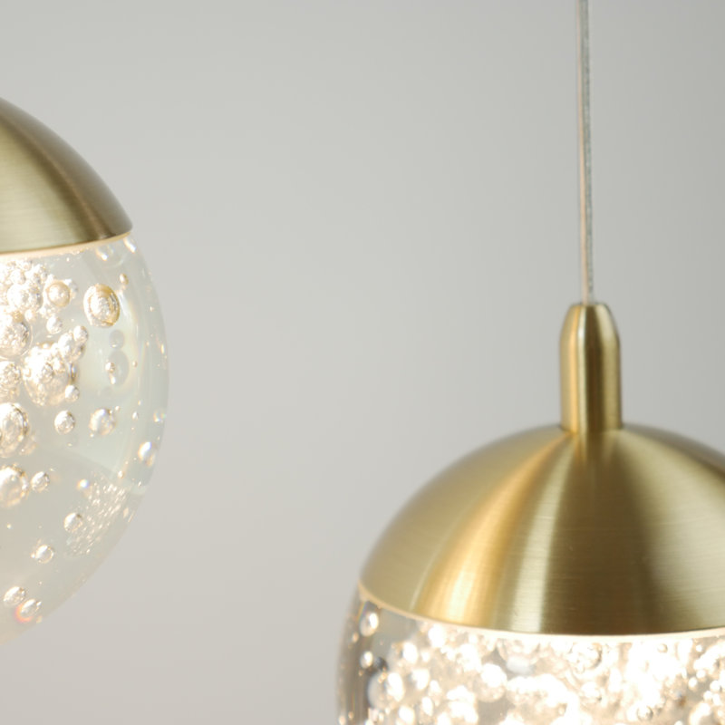 Heatherly 13 - Light Cluster Pendant, Brushed Brass