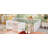Queen  Size Wood Floor Bed Frame With Fence And Door, White-202598693-202598695