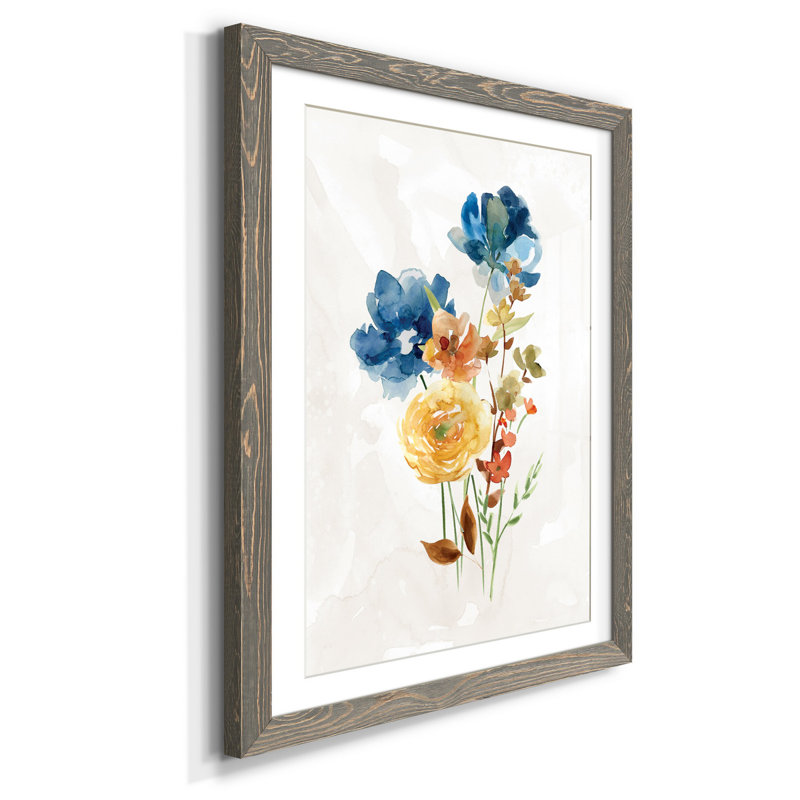 Summer Sprig I - peinture encadrée sur papier, H 37,5 po x l 27,5 po x P 1,5 po, Gris